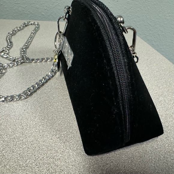DIOR Velvet Black Crossbody Handbag chain Purse Evening Bag/makeup - Picture 10 of 16